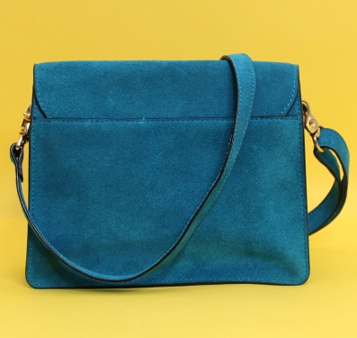 Mini azure crossbody bag 100% leather suede - Khasamkhas